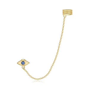(image for) Pandora Style 18ct Gold Plated Devil'S Eye Dangle Earrings - SCE1096