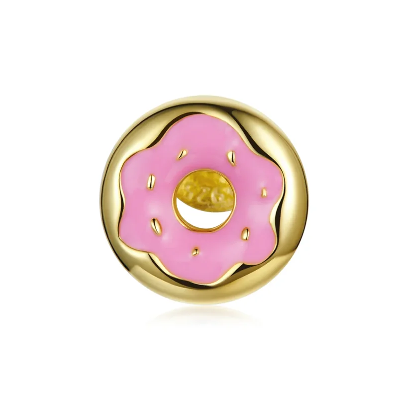 (image for) Pandora Style 18ct Gold Plated Donut Stud Earrings - SCE1163