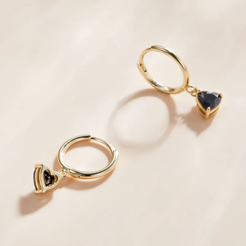 (image for) Pandora Style 18ct Gold Plated Heart Drop Dangle Earrings - SCE1019-BK - View 2