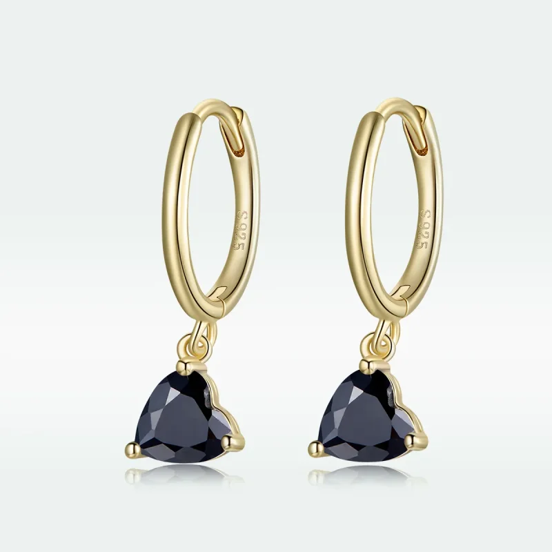 (image for) Pandora Style 18ct Gold Plated Heart Drop Dangle Earrings - SCE1019-BK - View 5