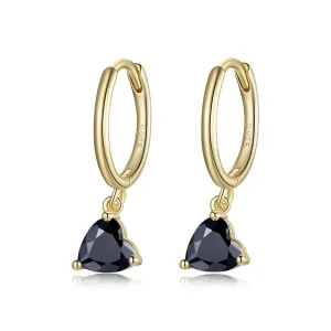 (image for) Pandora Style 18ct Gold Plated Heart Drop Dangle Earrings - SCE1019-BK