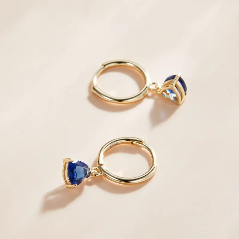 (image for) Pandora Style 18ct Gold Plated Hearts Dangle Earrings - SCE1019-BU - View 2