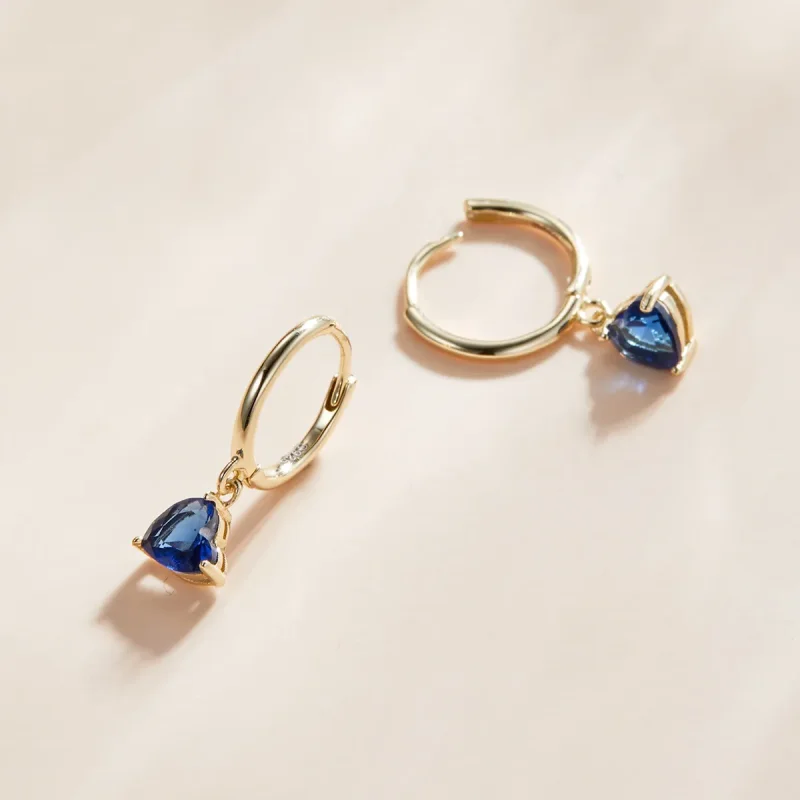 (image for) Pandora Style 18ct Gold Plated Hearts Dangle Earrings - SCE1019-BU - View 3