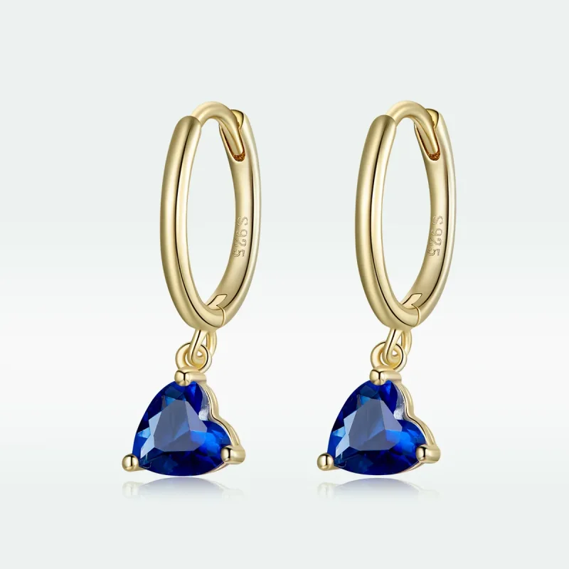 (image for) Pandora Style 18ct Gold Plated Hearts Dangle Earrings - SCE1019-BU - View 5