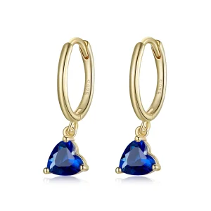 (image for) Pandora Style 18ct Gold Plated Hearts Dangle Earrings - SCE1019-BU