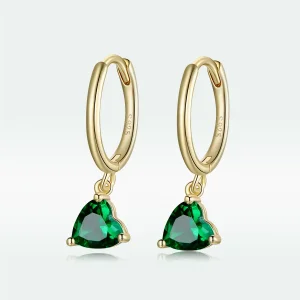 (image for) Pandora Style 18ct Gold Plated Hearts Dangle Earrings - SCE1019-CN