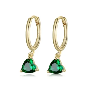 (image for) Pandora Style 18ct Gold Plated Hearts Dangle Earrings - SCE1019-GN