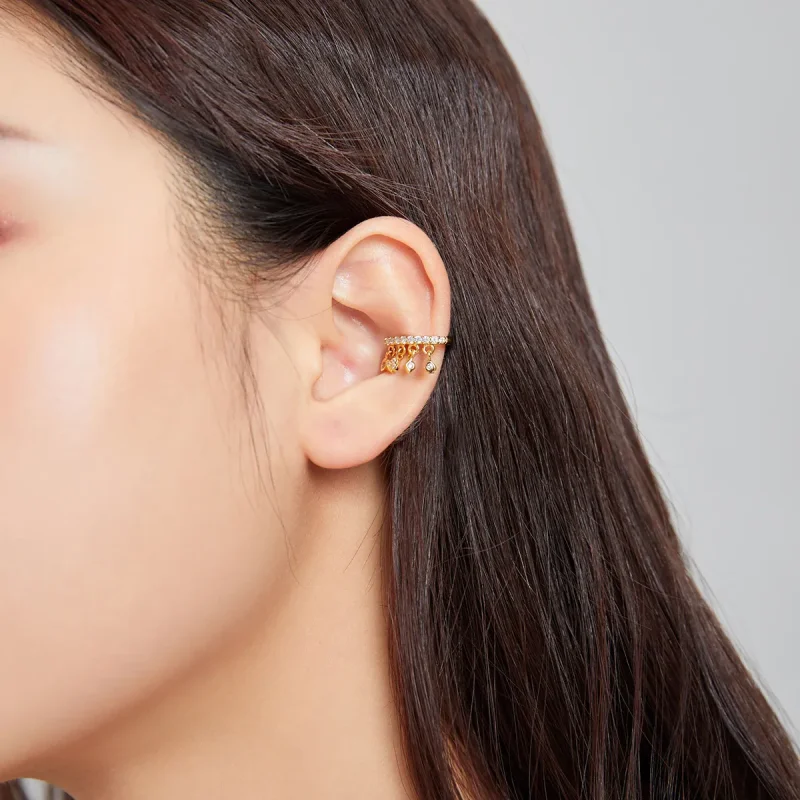 (image for) Pandora Style 18ct Gold Plated My Girl Ear clip - SCE1075 - View 5