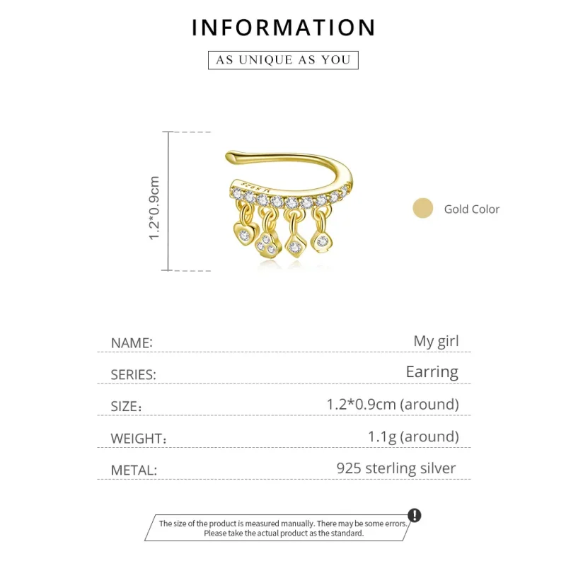 (image for) Pandora Style 18ct Gold Plated My Girl Ear clip - SCE1075 - View 8