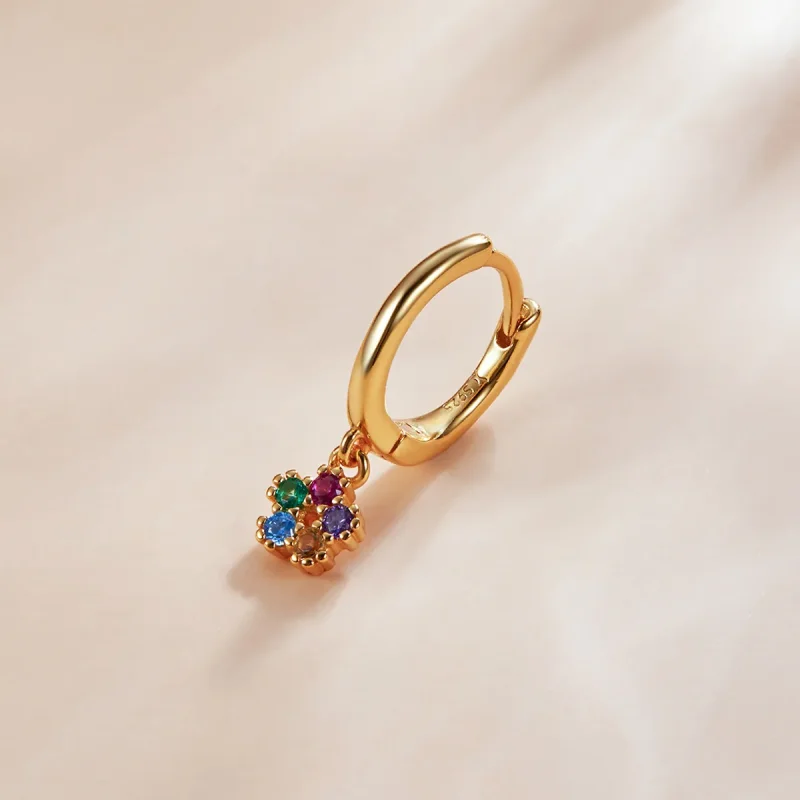 (image for) Pandora Style 18ct Gold Plated Mysterious Spain Flower Hoop Earrings - SCE1150 - View 2