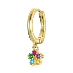 (image for) Pandora Style 18ct Gold Plated Mysterious Spain Flower Hoop Earrings - SCE1150