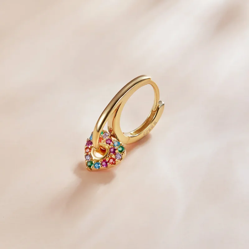 (image for) Pandora Style 18ct Gold Plated Mysterious Spain Love Hoop Earrings - SCE1149 - View 3