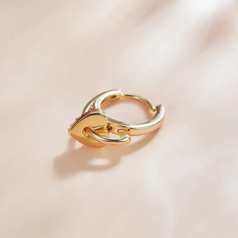(image for) Pandora Style 18ct Gold Plated Mysterious Spain Love Hoop Earrings - SCE1149 - View 4