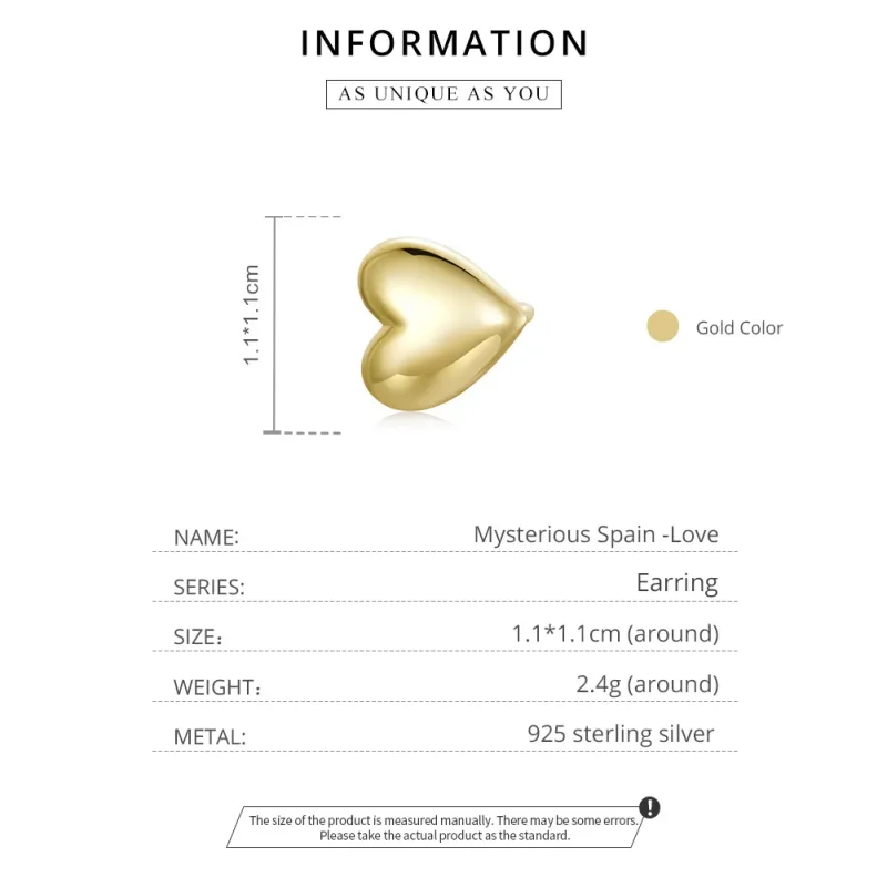 (image for) Pandora Style 18ct Gold Plated Mysterious Spain Love Stud Earrings - SCE1153 - View 5