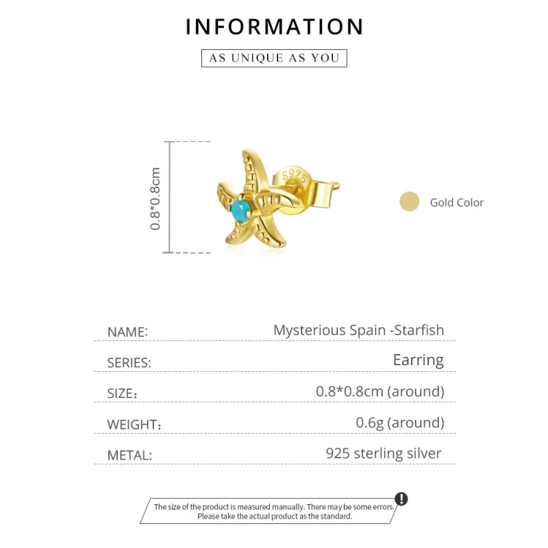 (image for) Pandora Style 18ct Gold Plated Mysterious Spain Starfish Stud Earrings - SCE1152 - View 5