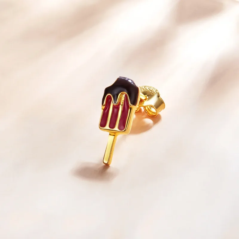 (image for) Pandora Style 18ct Gold Plated Popsicle Stud Earrings - SCE1164 - View 2
