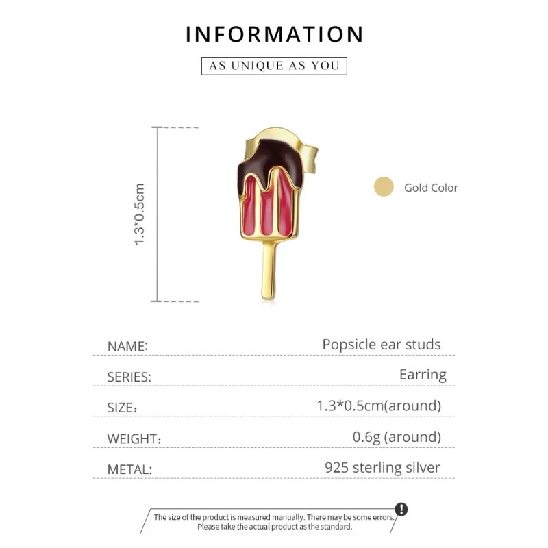 (image for) Pandora Style 18ct Gold Plated Popsicle Stud Earrings - SCE1164 - View 4