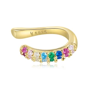 (image for) Pandora Style 18ct Gold Plated Rainbow Ear clip - SCE1101