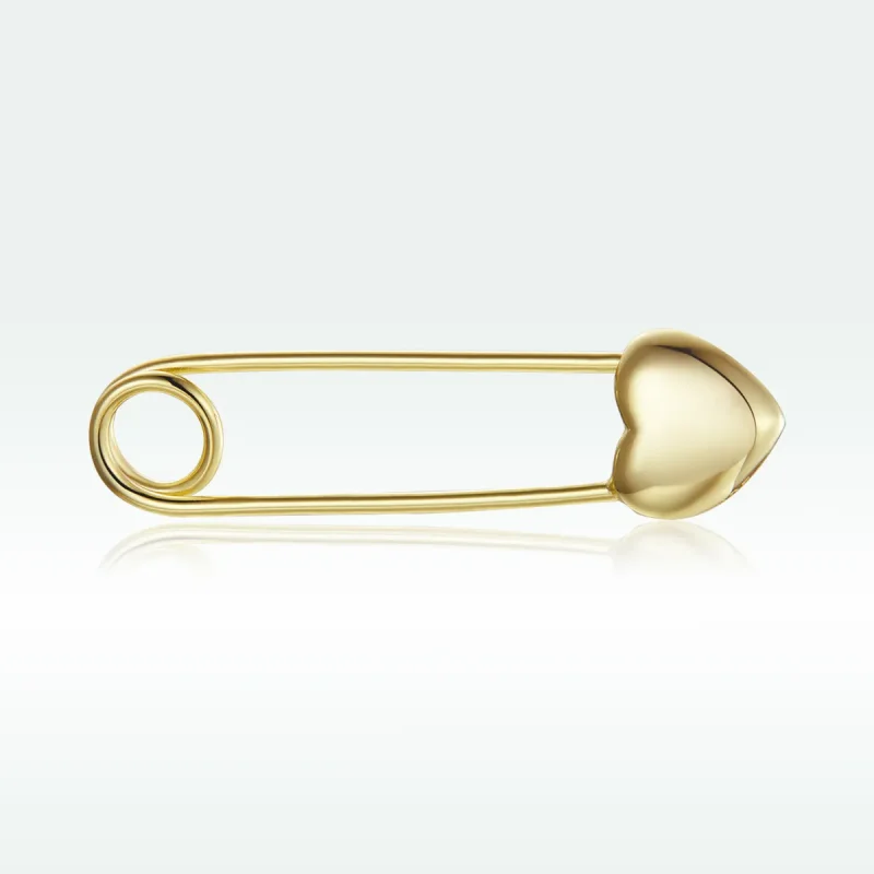 (image for) Pandora Style 18ct Gold Plated Safety Pin Stud Earrings - SCE1088 - View 5