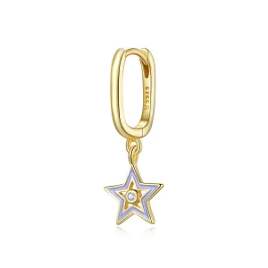 (image for) Pandora Style 18ct Gold Plated Shining Star Dangle Earrings - SCE1077-VT