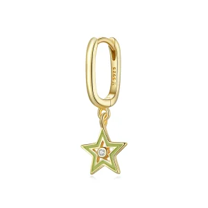 (image for) Pandora Style 18ct Gold Plated Shining Star Dangle Earrings - SCE1077-YE