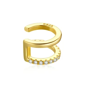 (image for) Pandora Style 18ct Gold Plated Simple Ear clip - SCE994-B
