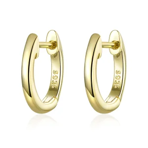 (image for) Pandora Style 18ct Gold Plated Simple Hoop Earrings - SCE808