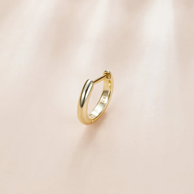 (image for) Pandora Style 18ct Gold Plated Simplicity Hoop Earrings - SCE1093 - View 2