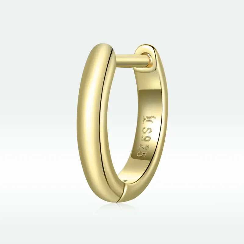 (image for) Pandora Style 18ct Gold Plated Simplicity Hoop Earrings - SCE1093 - View 4