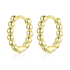 (image for) Pandora Style 18ct Gold Plated Small Ball Hoop Earrings - SCE807-B
