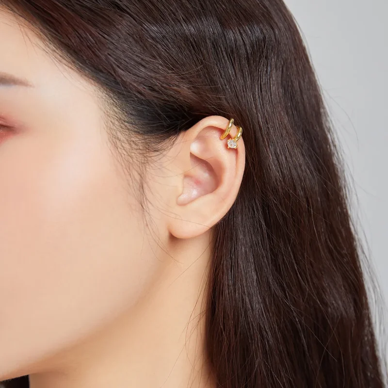 (image for) Pandora Style 18ct Gold Plated snake Ear clip - SCE1076 - View 3