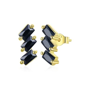 (image for) Pandora Style 18ct Gold Plated Solid Stud Earrings - SCE1051-BK