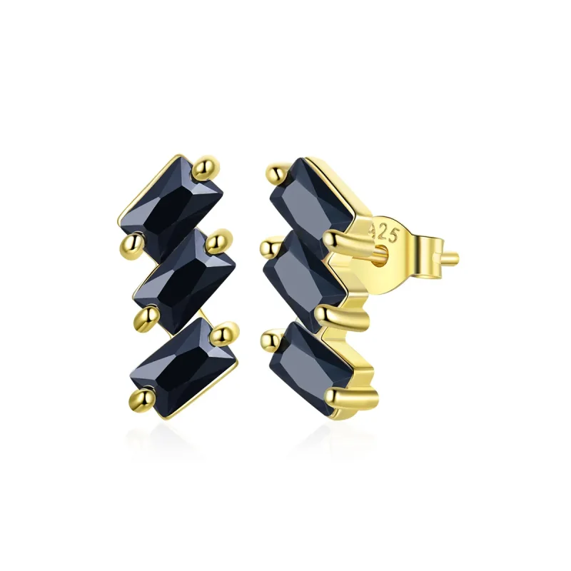 (image for) Pandora Style 18ct Gold Plated Solid Stud Earrings - SCE1051-BK
