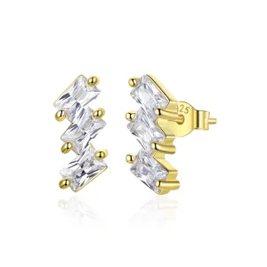 (image for) Pandora Style 18ct Gold Plated Solid Stud Earrings - SCE1051-B