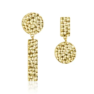 (image for) Pandora Style Gold-Plated Individual Geometry Hanging Earrings - SCE533