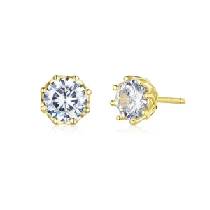 (image for) Pandora Style Gold-Plated Light Stud Earrings - SCE499-B