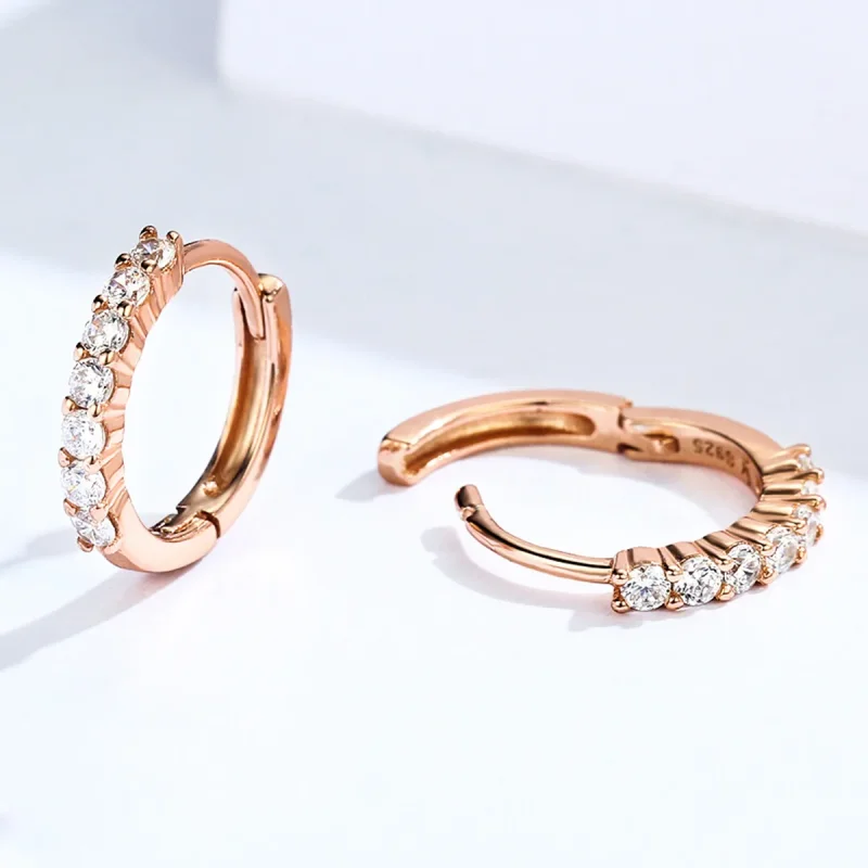 (image for) Pandora Style Rose Gold Declaration of Grace Hoop Earrings - SCE351-C - View 3