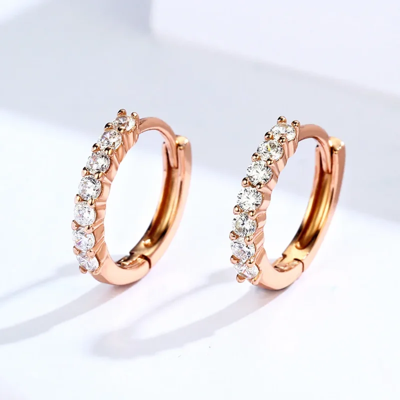 (image for) Pandora Style Rose Gold Declaration of Grace Hoop Earrings - SCE351-C - View 4