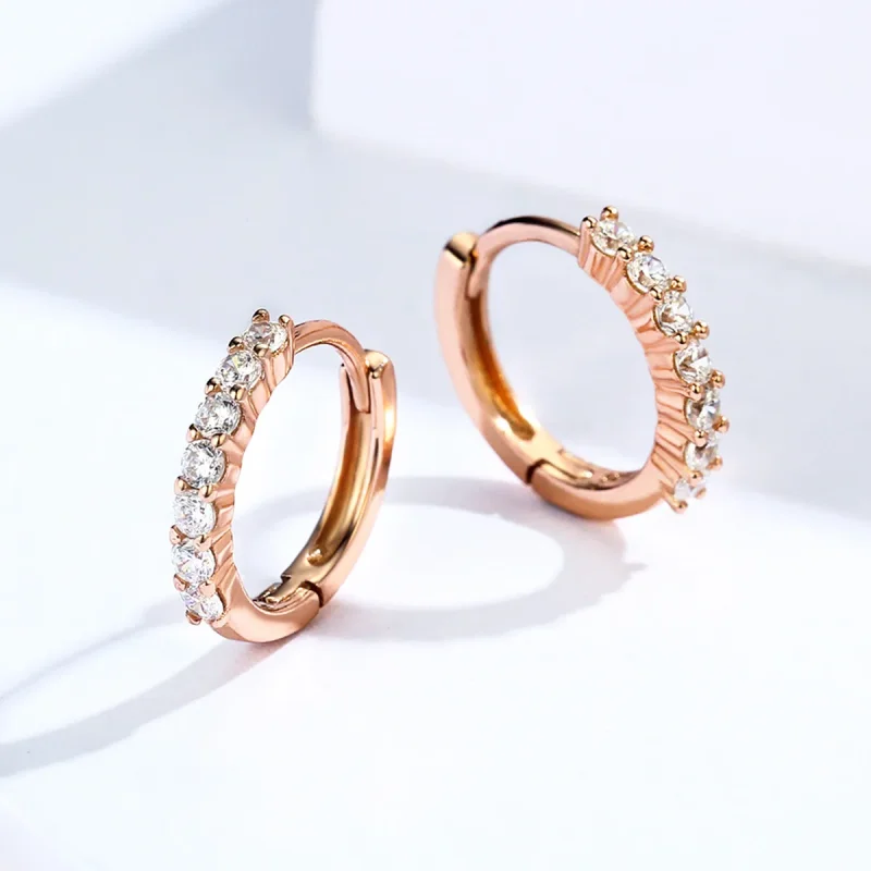 (image for) Pandora Style Rose Gold Declaration of Grace Hoop Earrings - SCE351-C - View 5