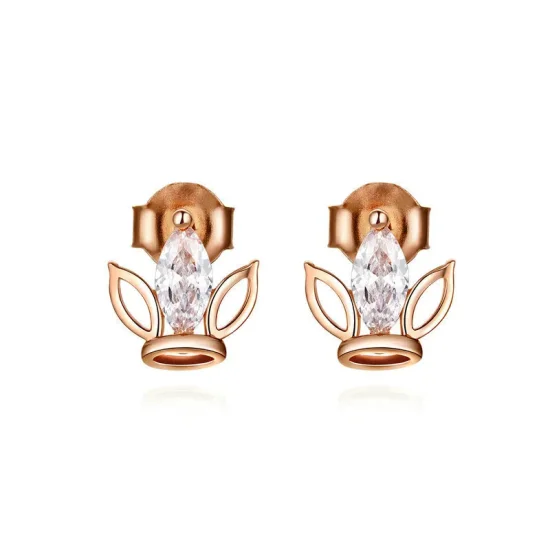 (image for) Pandora Style Rose Gold Guard Stud Earrings - SCE607