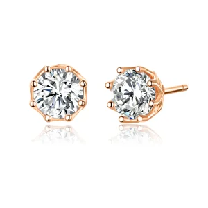 (image for) Pandora Style Rose Gold Light Stud Earrings - SCE499-C