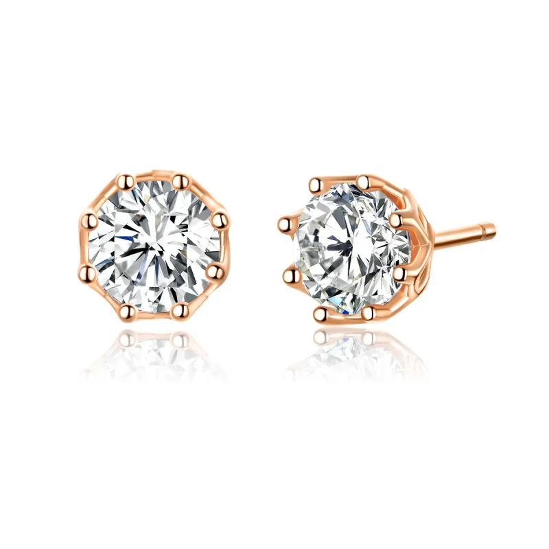 (image for) Pandora Style Rose Gold Light Stud Earrings - SCE499-C