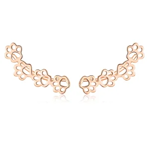 Pandora Style Rose Gold Paw Trail Stud Earrings - SCE430-C (image for) Pandora Style Rose Gold Paw Trail Stud Earrings - SCE430-C
