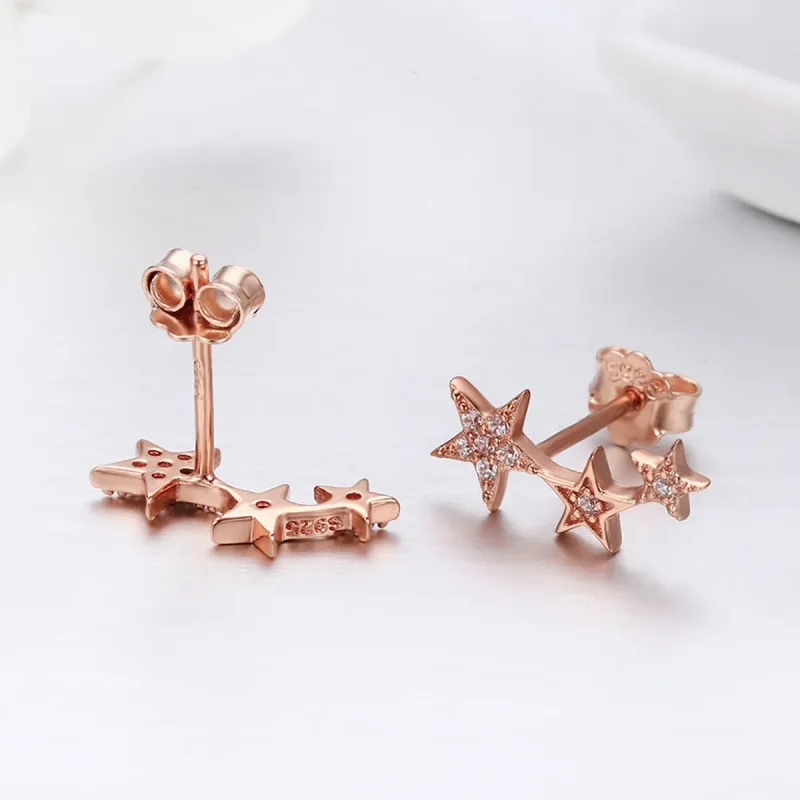 (image for) Pandora Style Rose Gold Secrets of Stars Stud Earrings - SCE291 - View 5