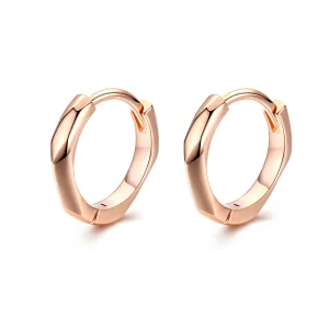 (image for) Pandora Style Rose Gold Simple Hoop Earrings - BSE119