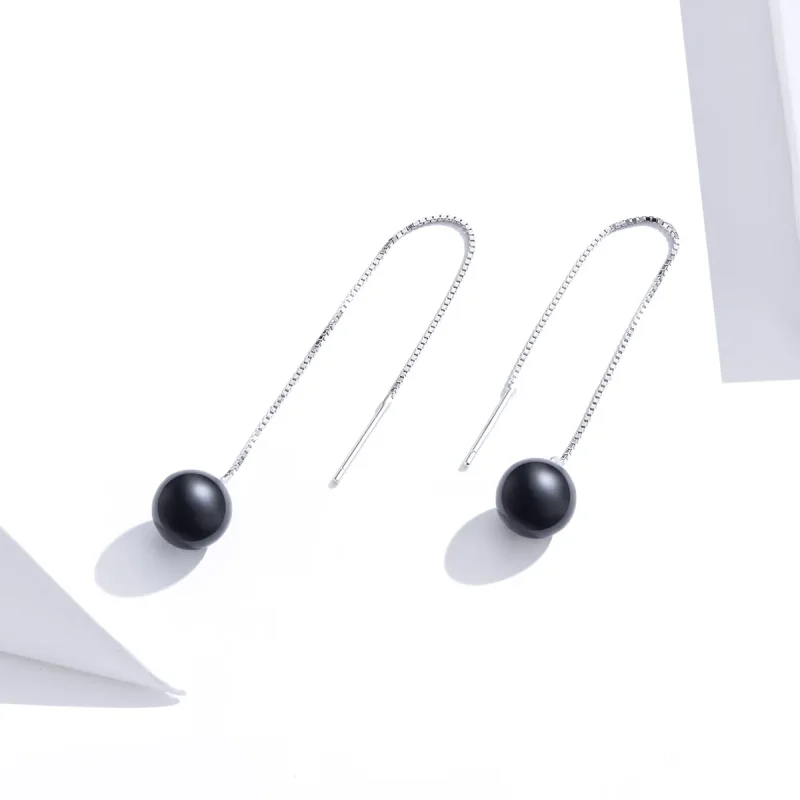 (image for) Pandora Style Silver Agate Dangle Earrings - SCE878 - View 4