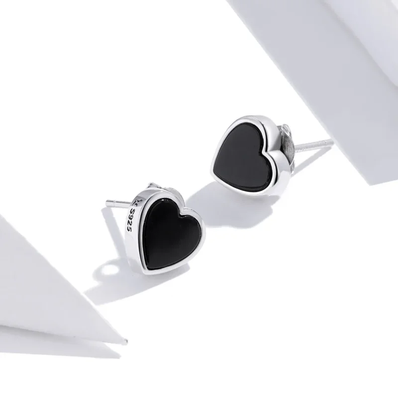(image for) Pandora Style Silver Agate Love Stud Earrings - SCE915 - View 4