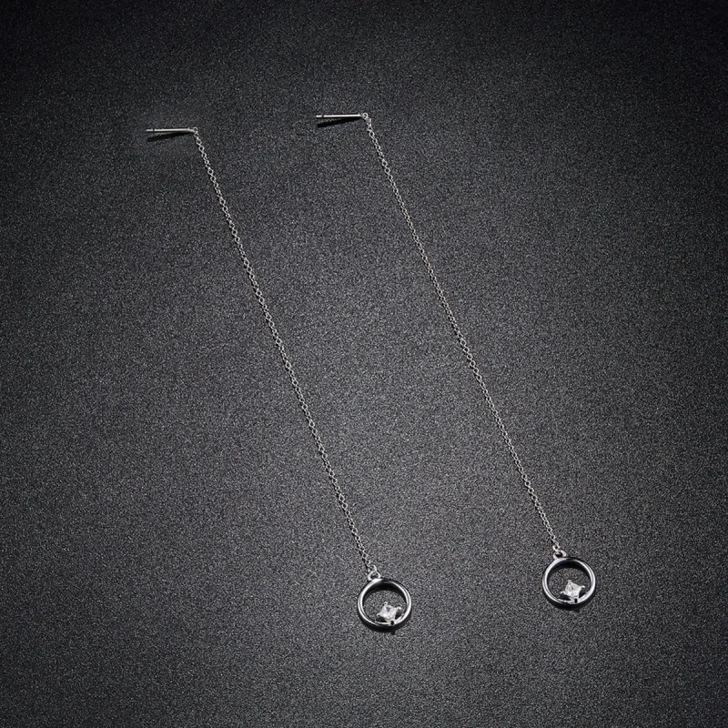 (image for) Pandora Style Silver Always Affectionate Hanging Earrings - SCE080 - View 3