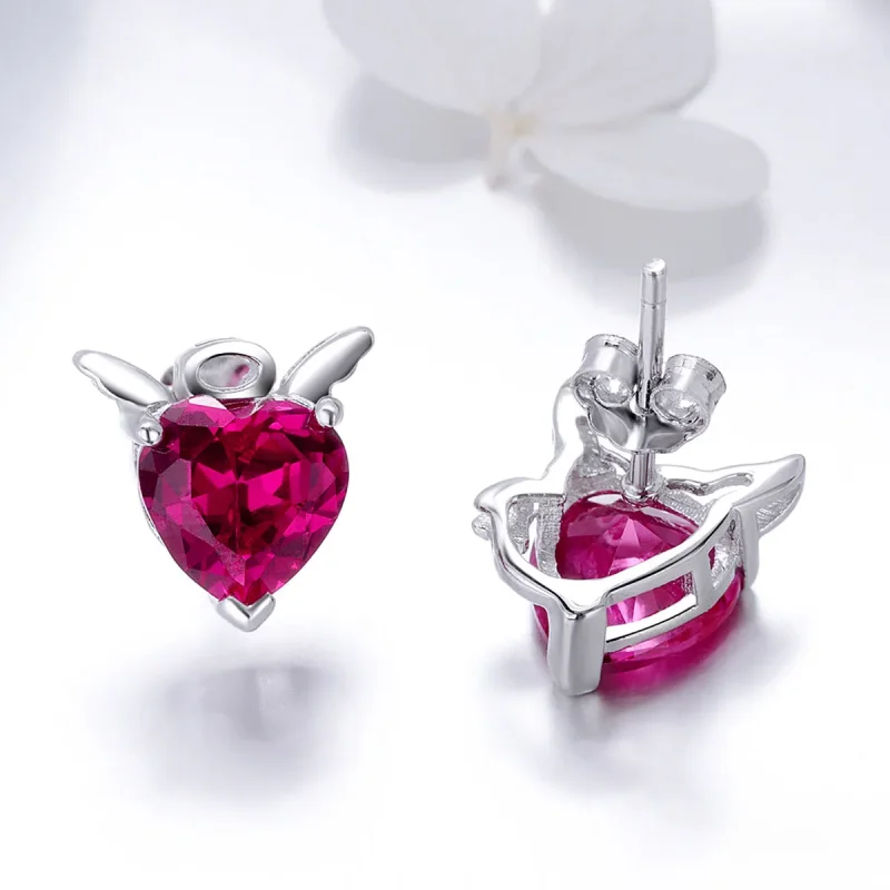 (image for) Pandora Style Silver Angel and Devil Stud Earrings - SCE414 - View 3