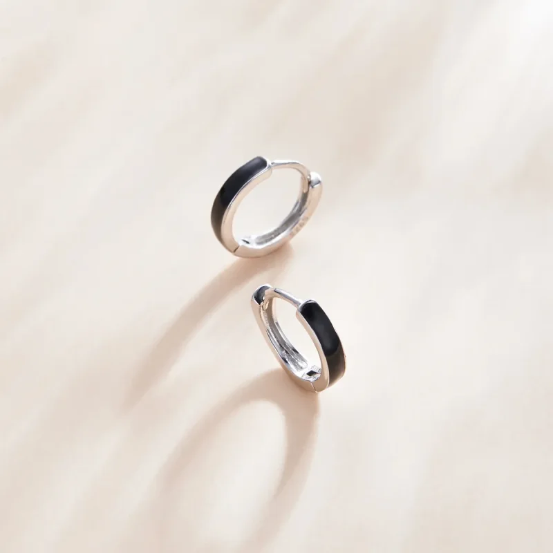 (image for) Pandora Style Silver Anti-Allergy Hoop Earrings - SCE1047 - View 2